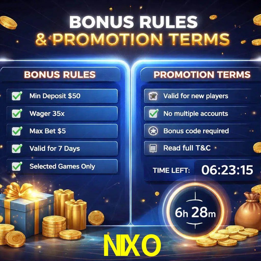 Reglas de promoción NIXO y condiciones de bonos explicadas visualmente